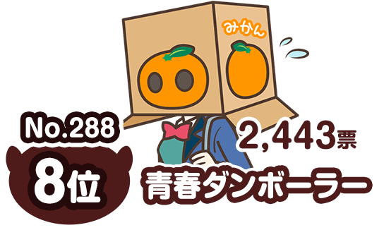 8位 No.288 青春ダンボーラー 2443票